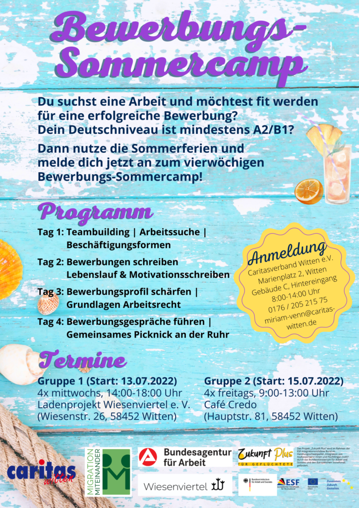Aushang Bewerbungs-Sommercamp