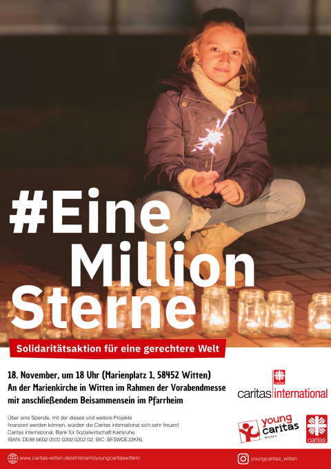 Plakat #Eine Million Sterne am 18.11.2023 um 18 Uhr in der Marienkirche in Witten